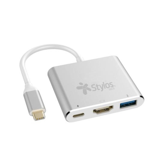 Hub USB-C Stylos STCBHUB31S 3 En 1 HDMI 4K USB 3.0 Power Delivery
