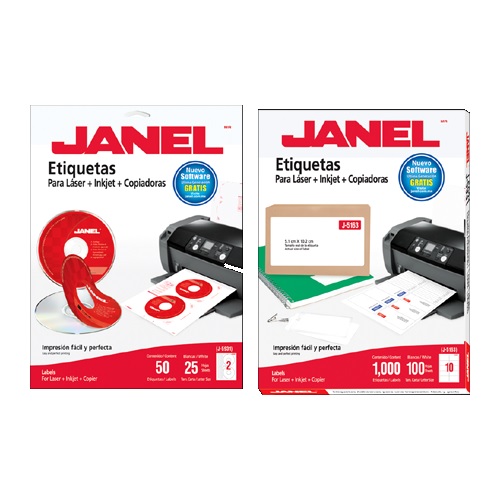 Etiqueta p/laser/inkjet/copiadora Janel 25hjs c/300 etiqueta