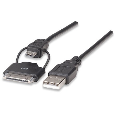 Cable iLynk 2 en 1 p/Ipod, Iphone, Ipad Manhattan (393720)