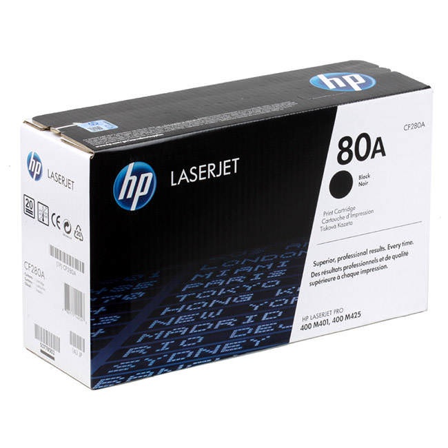 Toner HP Negro No. 80A (CF280A) p/LASERJET PRO 400/M401