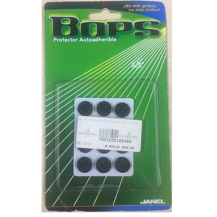 Protectores autoadheribles BOPS paq. c/12 pzas 12mm Janel