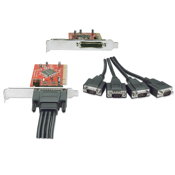 Tarjeta Serial PCI c/adaptador de 4 ptos Manhattan (175586)
