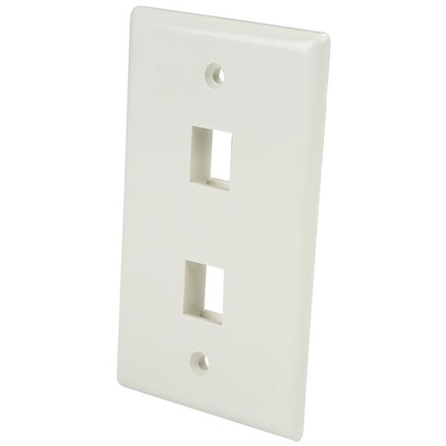 Placa de pared rectangular p/2 conectores RJ45 Xcase