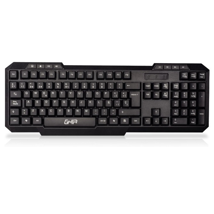 Teclado Ghia multimedia UBS alambrico negro (GTA50)