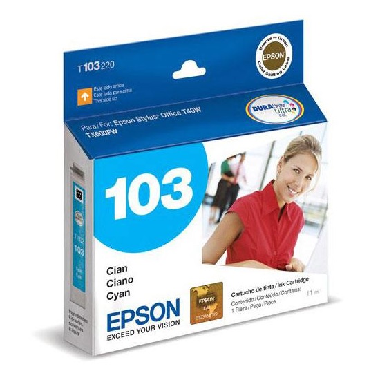 Cartucho de tinta Epson Cyan (T103220) P/T40W/TX515FN/T1110/