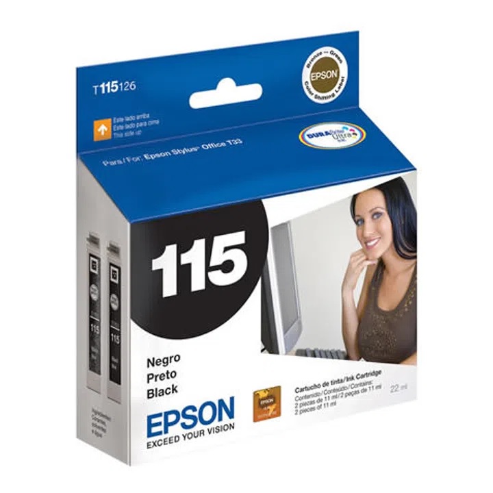 Cartucho de tinta Epson Negro (T115126) p/Office T33/TX515FN