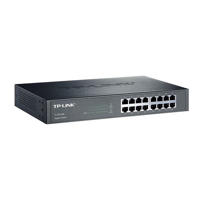 Switch TP-Link 16 puertos 10/100/1000 Mbps Rack (TL-SG1016D)