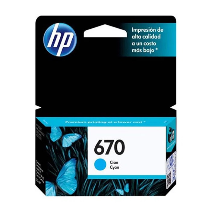 Cartucho de tinta HP Cyan No. 670 (CZ114AL) p/3525/4615/4625