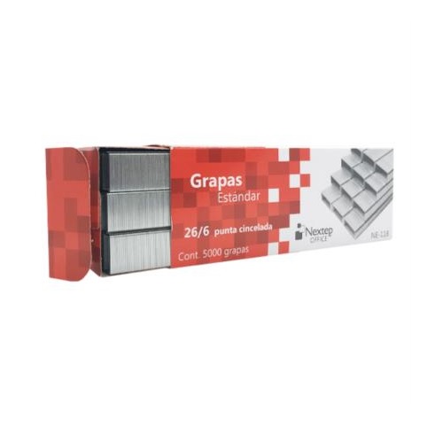 Grapas estandar 26/6 Nextep NE-118 Cja. c/5000 pzas