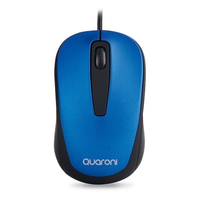 Mouse Quaroni alambrico USB 1.2mts Azul/Negro MAQ01