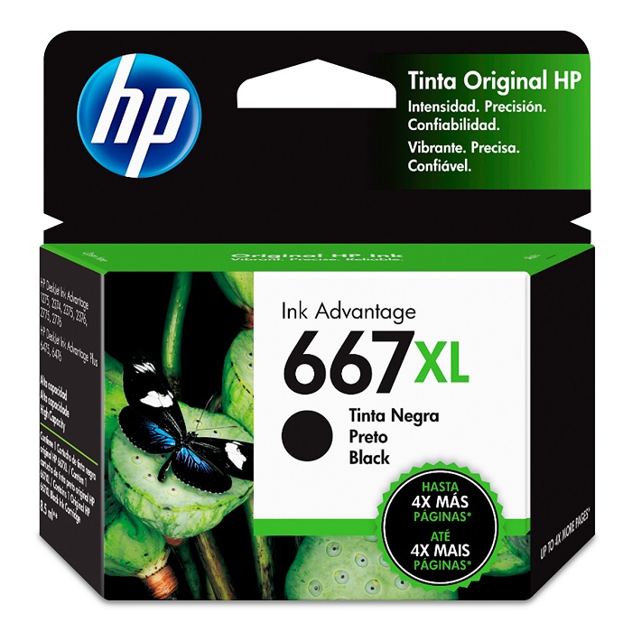 Cartucho de tinta HP Negro No. 667XL (3YM81AL) 8.5ml p/1275/