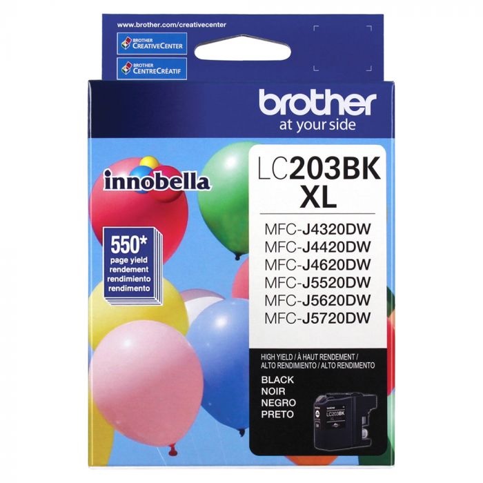 Cartucho de tinta Brother Negro LC203BKXL hasta 550 pags.