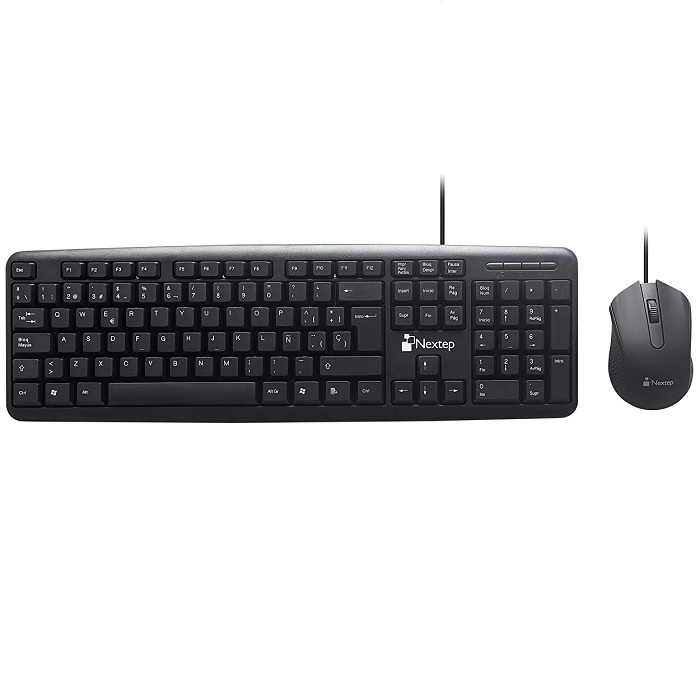 Kit Teclado y Mouse Nextep alambrcio USB negro NE-416