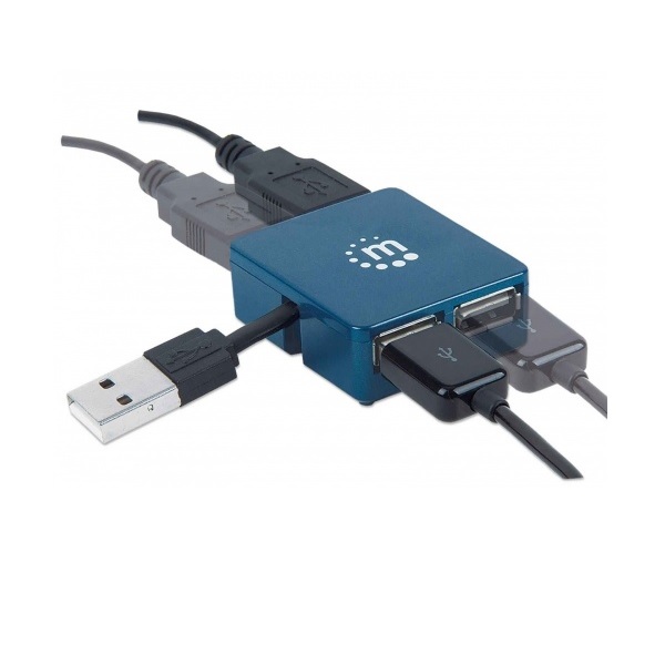 Hub USB 4 puertos cable retractil mini (160605)