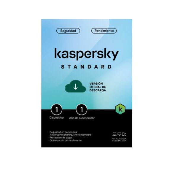 Software Kaspersky Antivirus Standard 1 Dispositivo 1aÃ±o ES