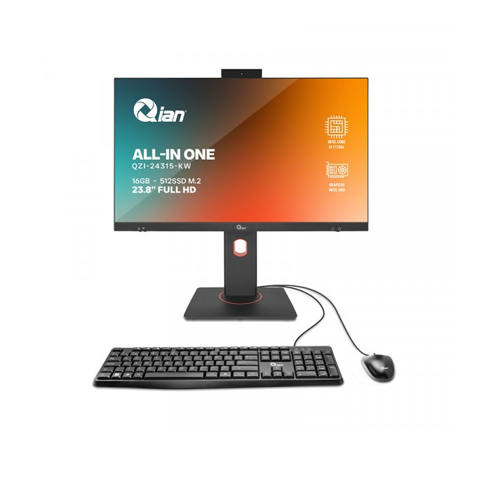 Comp. Qian AIO 24" Ci3 16gb 512gbSSD T/M