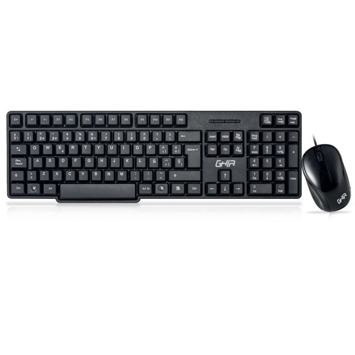 Kit Teclado y Mouse Ghia USB alambrico negro (GTA100)