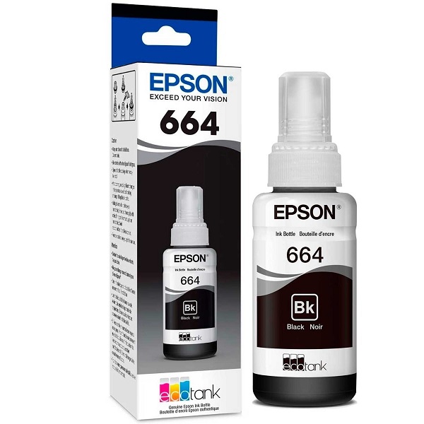 Botella de tinta Epson Negra (T664120) p/L200/L355