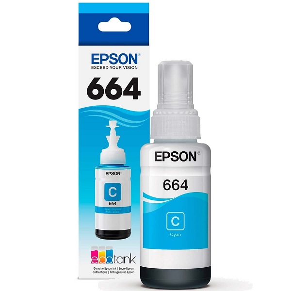Botella de tinta Epson Cyan (T664220) p/L200/L355