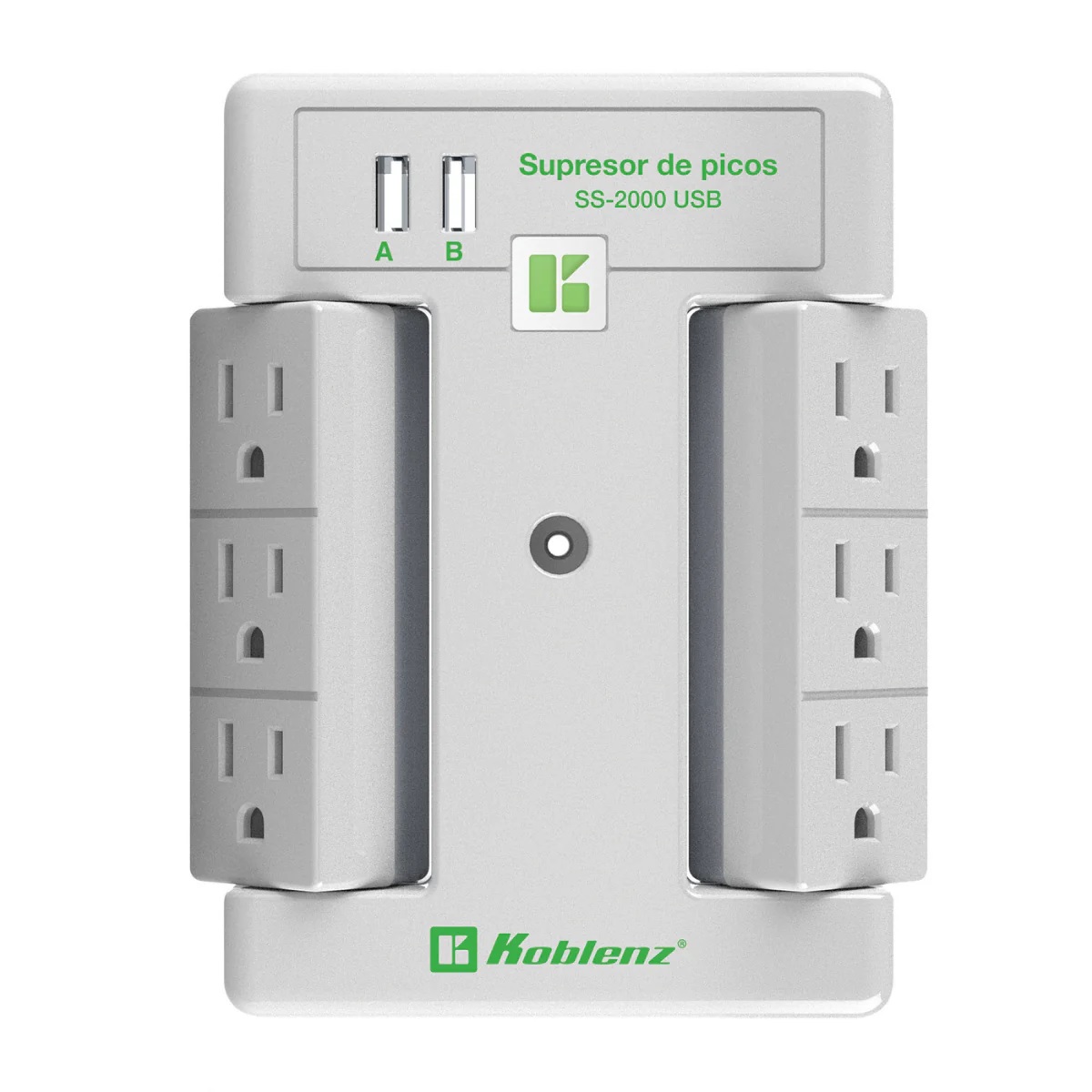 Supresor de Voltaje SS-2000 USB 6 Contactos 2 puertos USB