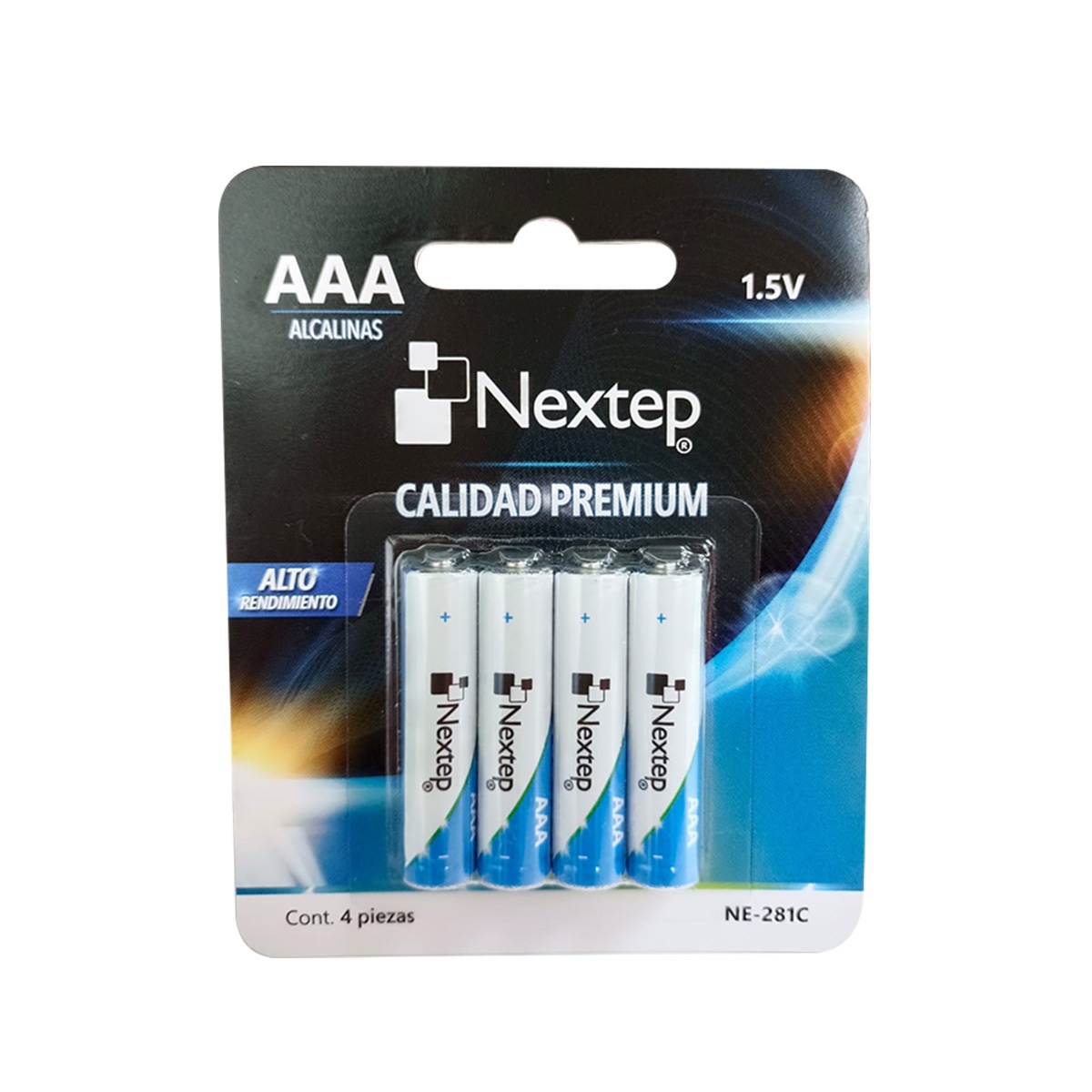Pilas AAA Alcalinas Nextep 1.5V paquete c/4pzas (NE-281C)