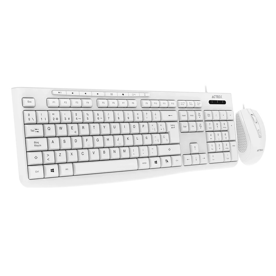 Kit Teclado y Mouse Acteck Alambrico USB Blanco CreatorMK455