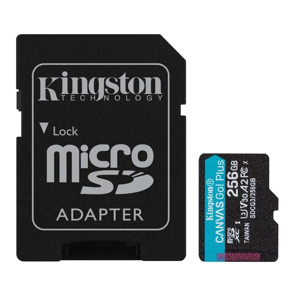 Memoria microSD 256gb C10 c/adapt. Kingston 170MB/S Canvas S