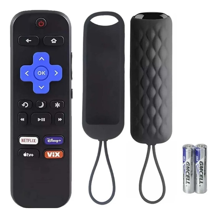 Control remoto p/Tv Roku con funda y dos pilas
