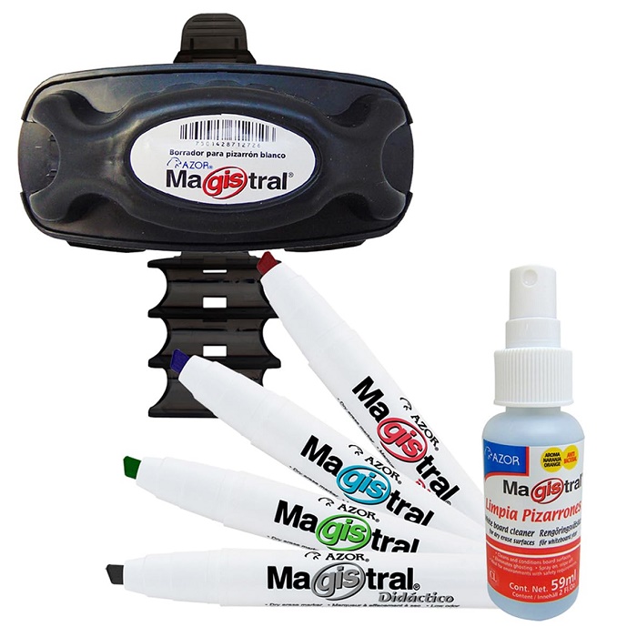 Kit de marcadores Magistral c/Borrador + Limpiador (8350-K)