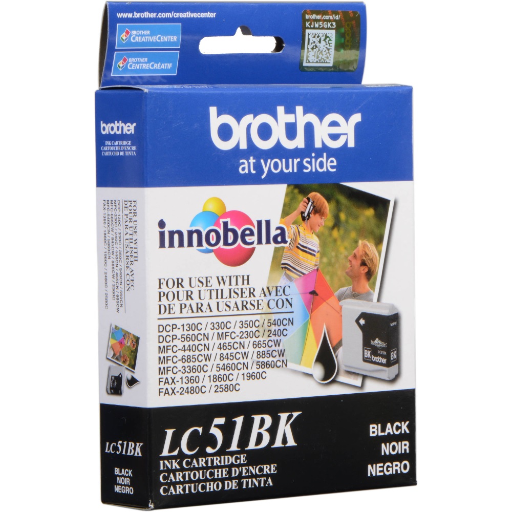 Cartucho de tinta Brother Negro (LC51BK) p/DCP-130C/330C/350