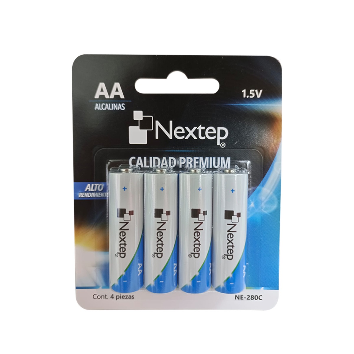 Pilas Alcalinas Nextep AA 1.5V Paquete 4 Piezas Blíster