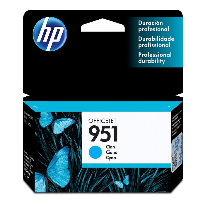 Cartucho De Tinta HP 951 Cian Para OfficeJet Pro 8100 8600 Rendimiento 700 Páginas