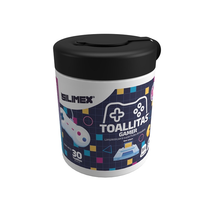 Toallas Húmedas Silimex Gamer 30 Piezas Limpieza Dispositivos Electrónicos