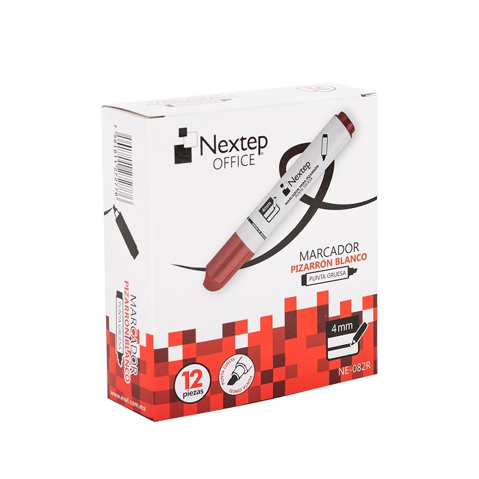 Marcador Nextep Pizarrón Blanco Rojo Paquete 12 Piezas
